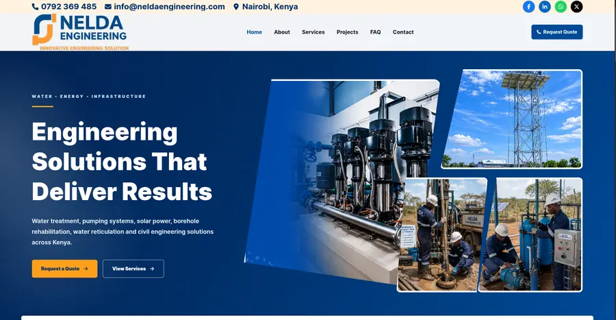 Water engineering company website and project showcase